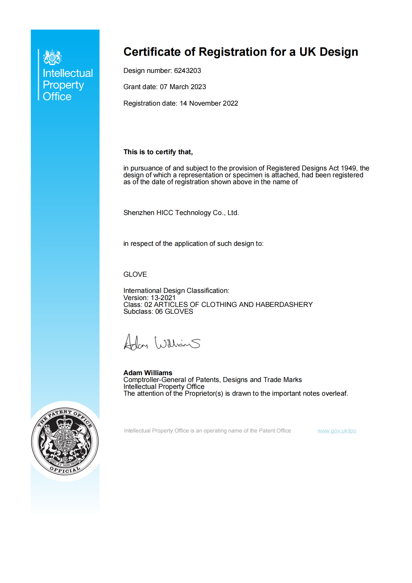 UK Registered Design